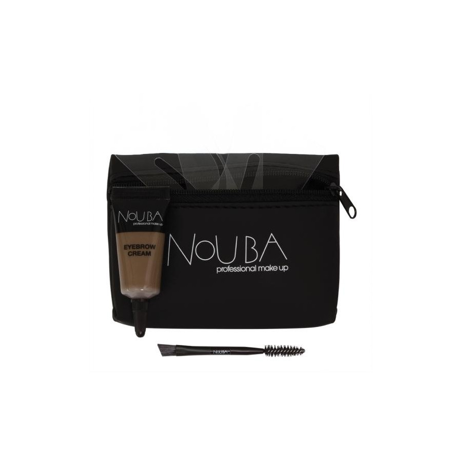 Set Nouba da 10 pezzi: Pennello per sopracciglia Nouba + Gel per sopracciglia Nouba 7ml + Pochette in tessuto nera