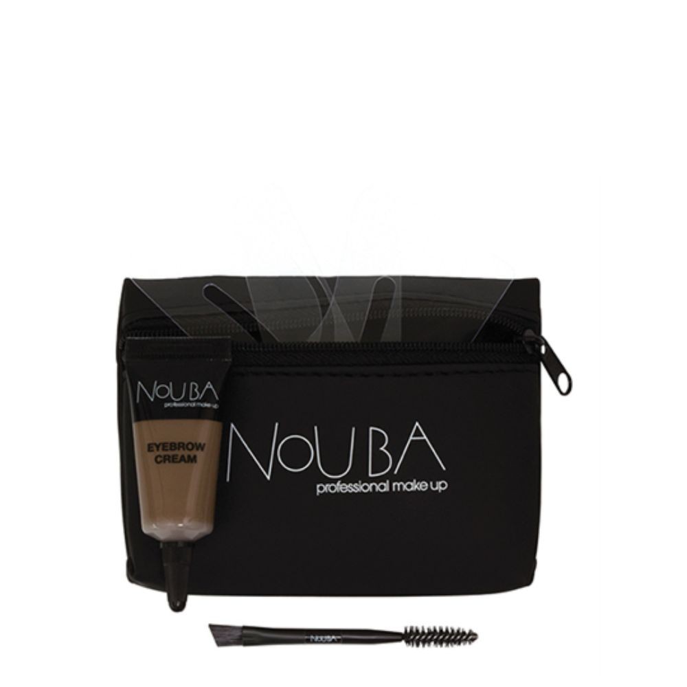 Set Nouba da 15 pezzi: Pennello per sopracciglia Nouba + Gel per sopracciglia Nouba 7ml + Pochette in tessuto nera