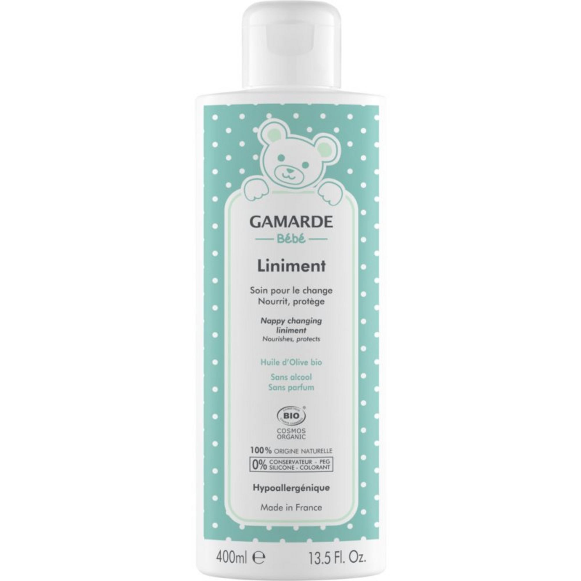 Gamarde Baby Liniment Bio Nutrisce e Protegge - Lozione per il cambio quotidiano del pannolino 400ml