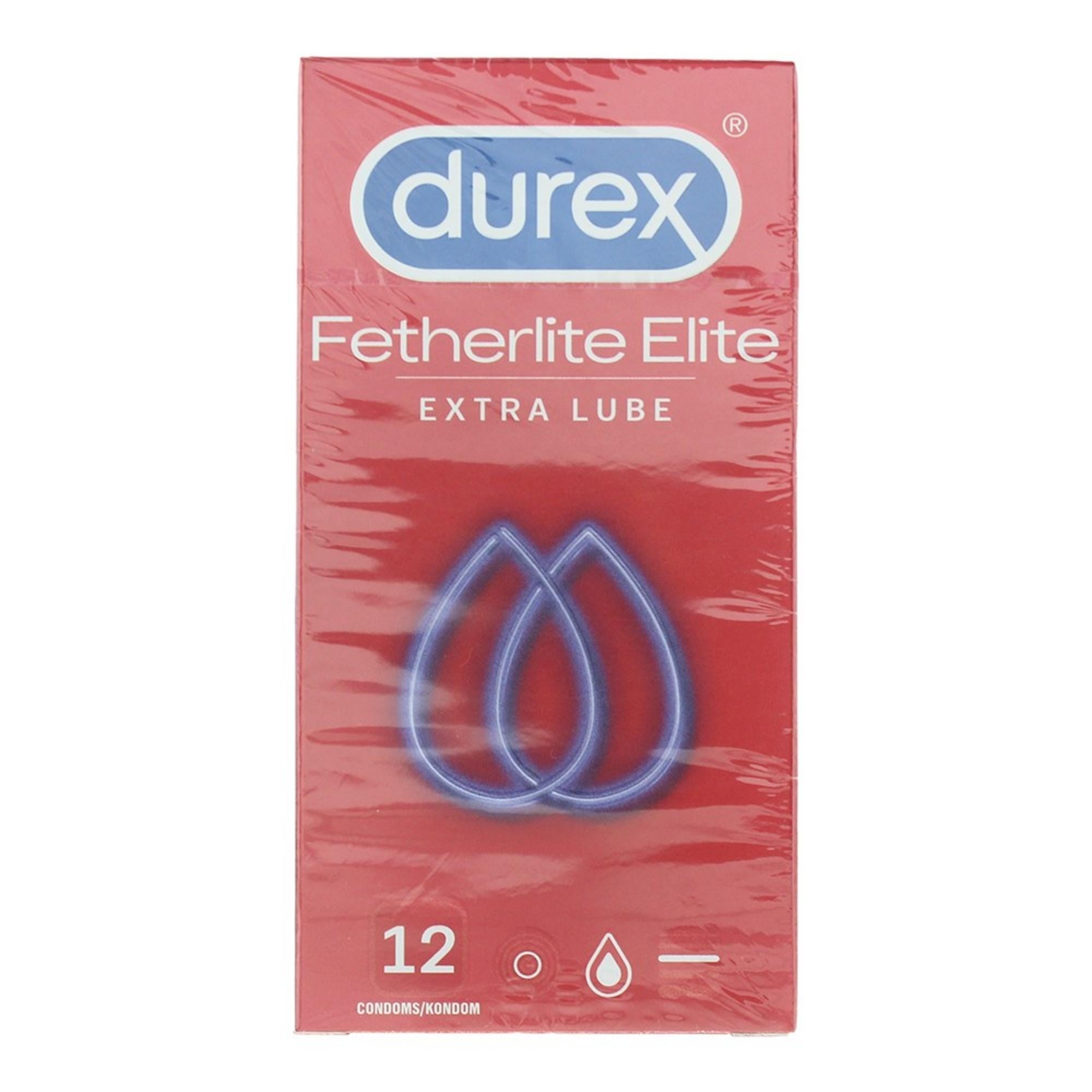 Set di 12 preservativi Durex Fetherlite Thin in lattice trasparente sottili al tatto.