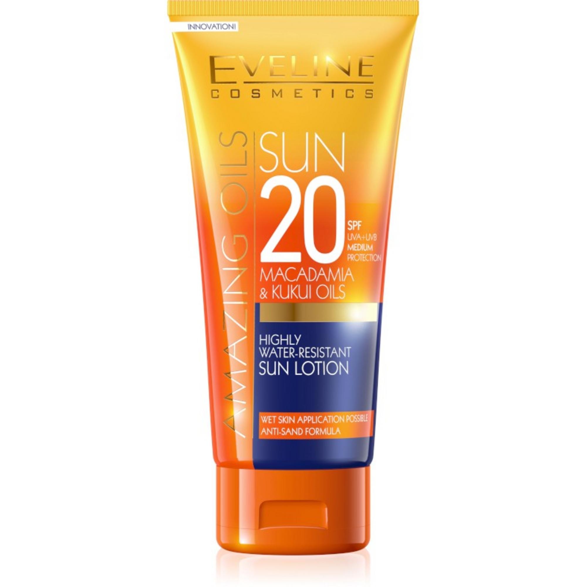 Eveline Cosmetics Amazing Oils Lozione Nutriente con Protezione Solare SPF20 all'Olio di Macadamia 200ml