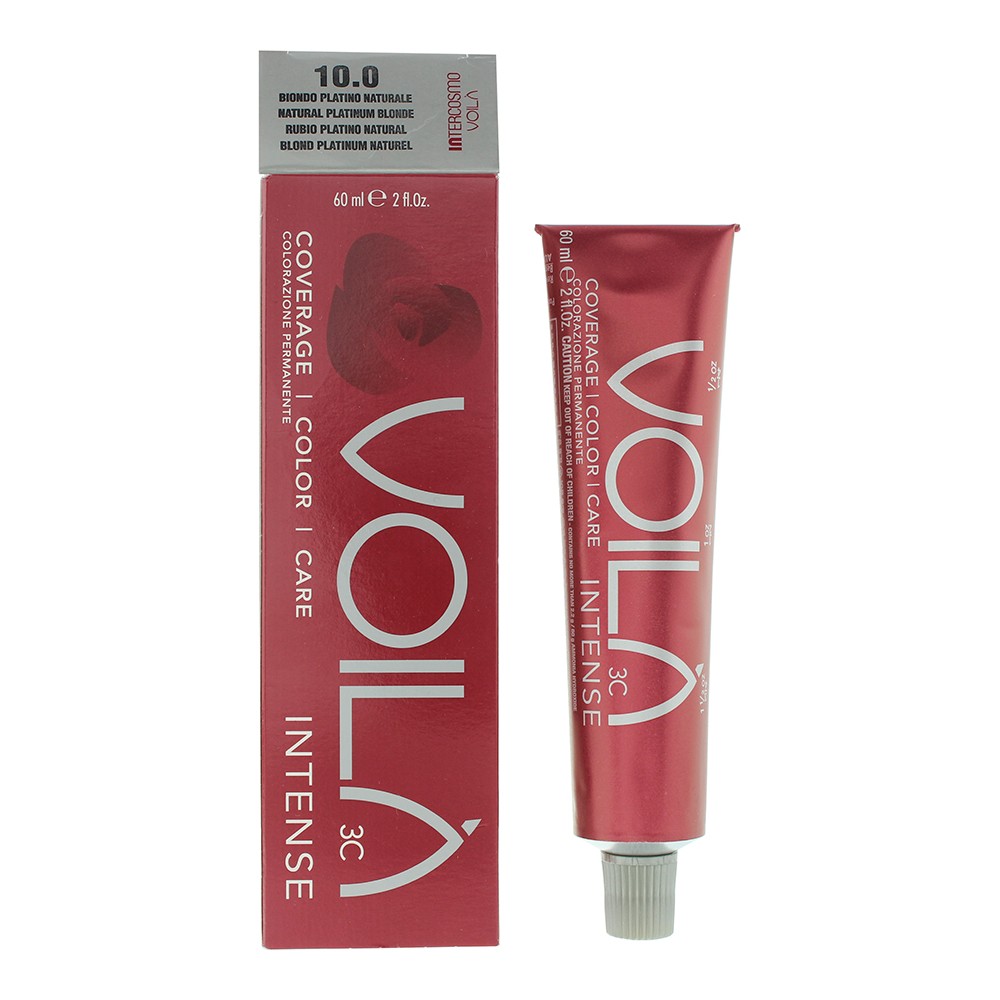 Tintura per capelli permanente intensa Intercosmo Voila 3C 10.0 Biondo platino naturale 60ml