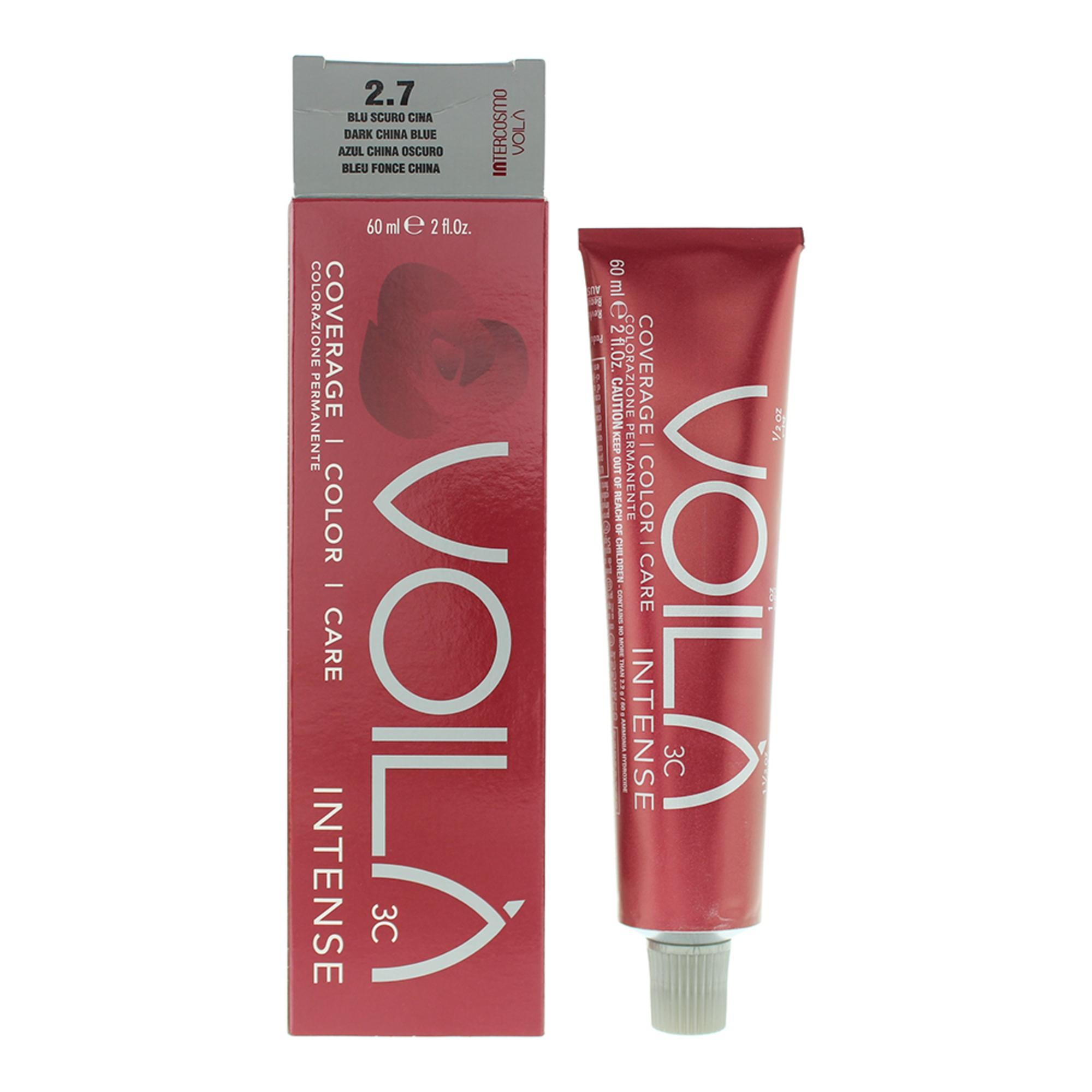 Tintura per capelli permanente Intercosmo Voila 3C Intense Aqua 2.7 Blu Cina Scuro 60ml