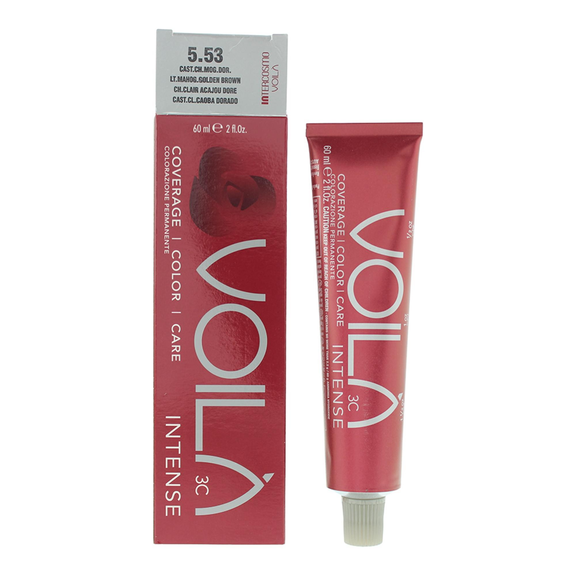 Tintura per capelli permanente intensa Intercosmo Voila 3C 5.53 Mogano chiaro castano dorato 60ml