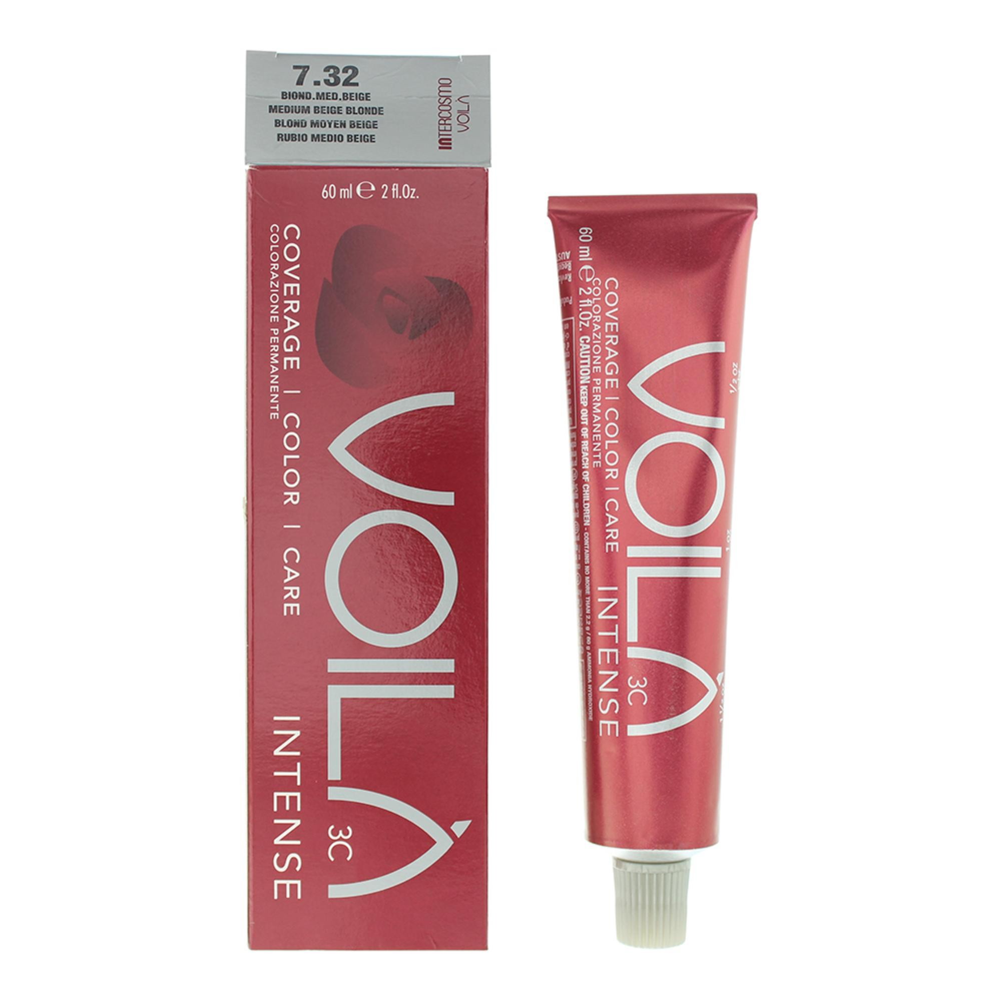Tintura per capelli permanente intensa Intercosmo Voila 3C 7.32 Biondo Beige Medio 60ml