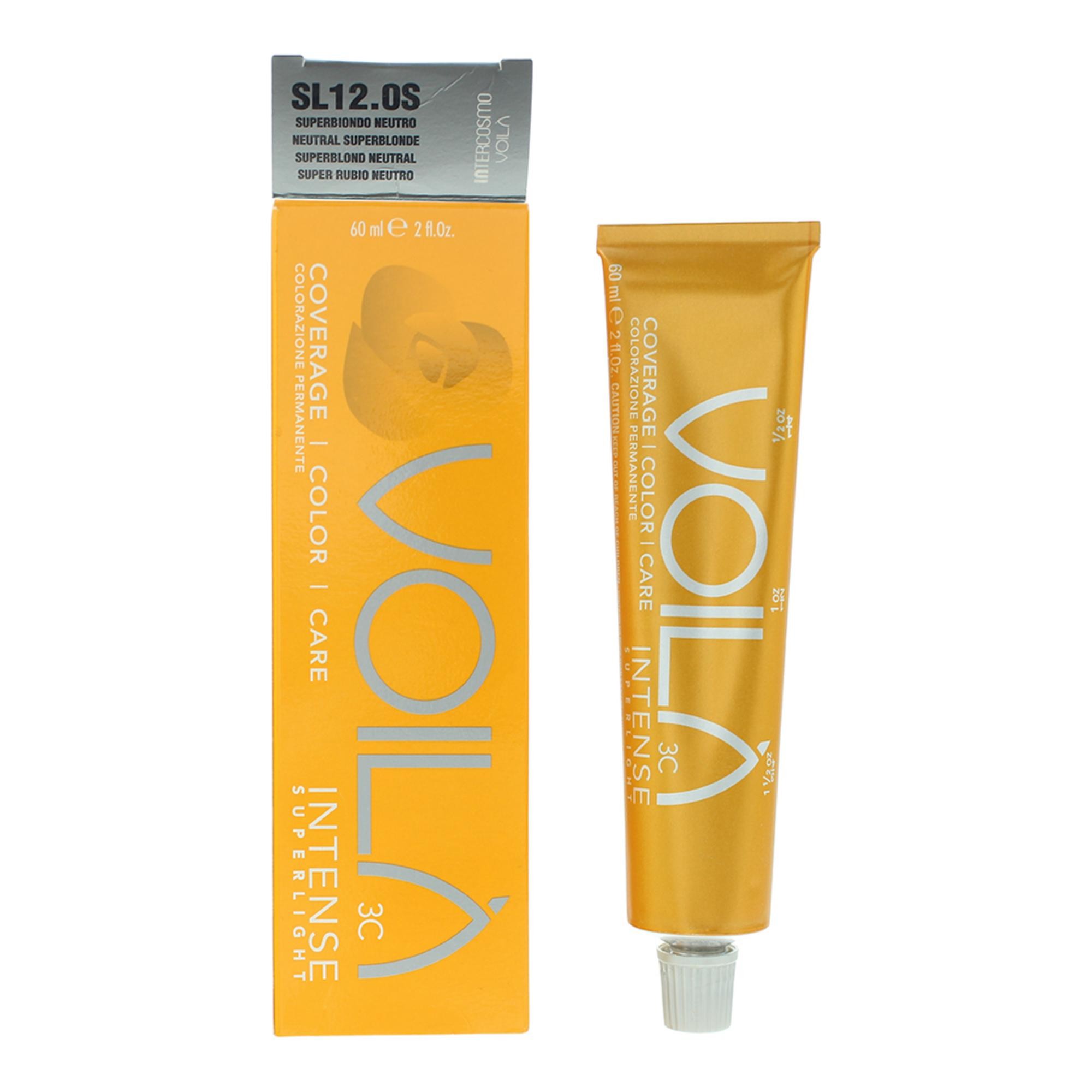 Tintura permanente per capelli Intercosmo Voila 3C Intense SL 12.OS Biondo Super Neutro 60ml