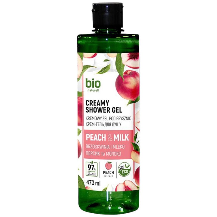 Bio Naturell Bio Naturell Gel doccia idratante cremoso al gusto di pesca e latte per tutti i tipi di pelle 437ml