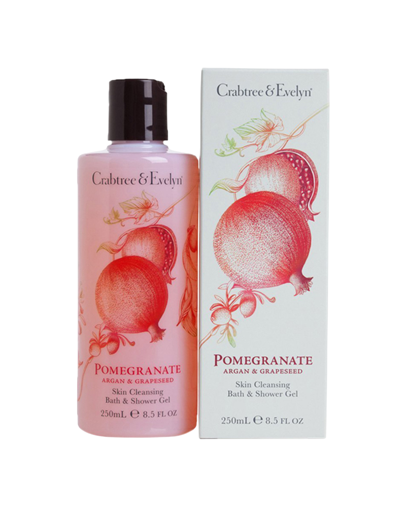 Bagnoschiuma detergente Crabtree & Evelyn al melograno argan e semi d'uva per tutti i tipi di pelle 250ml