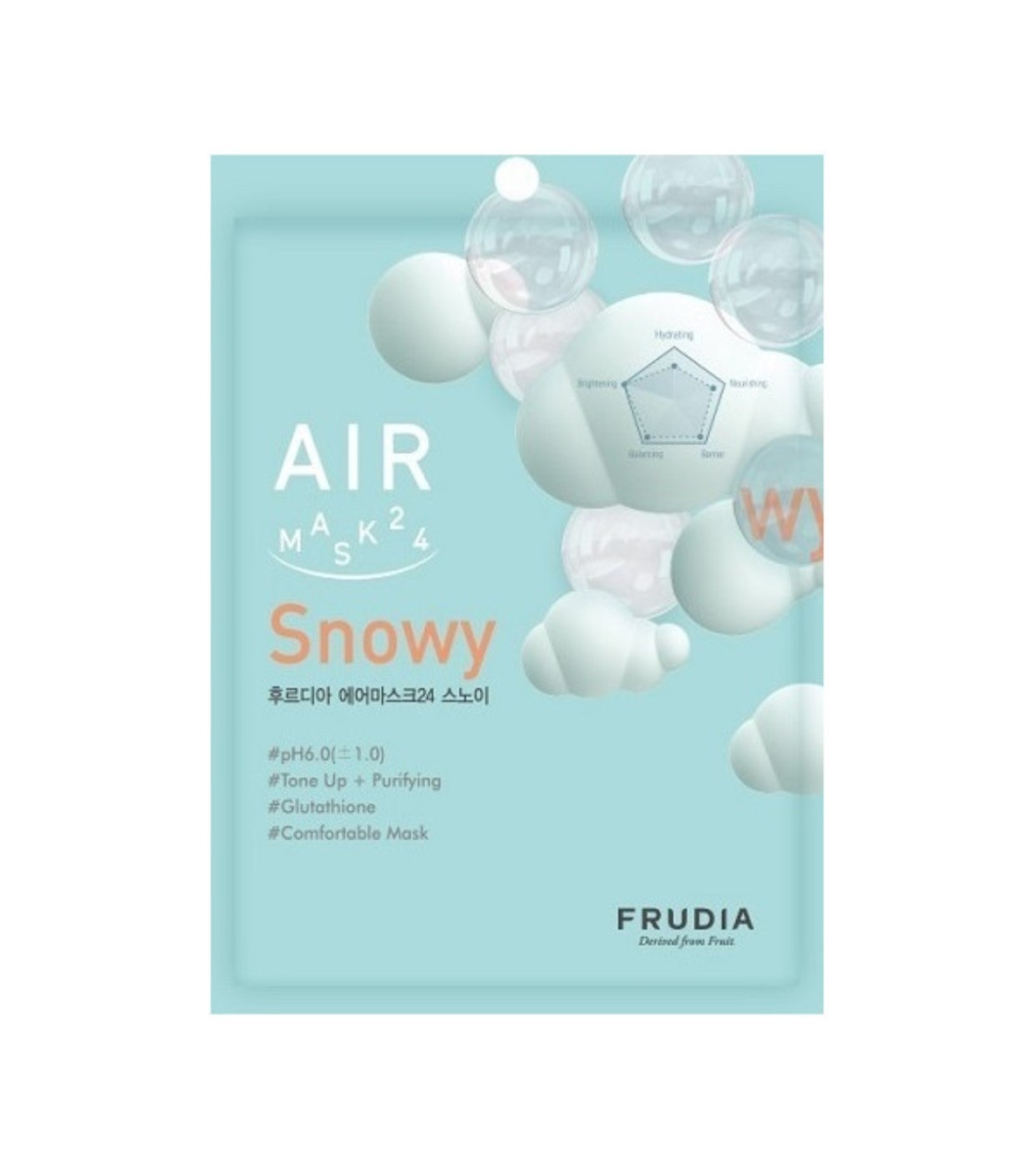 Frudia Air 24 Maschera in tessuto illuminante effetto neve per il viso 25ml