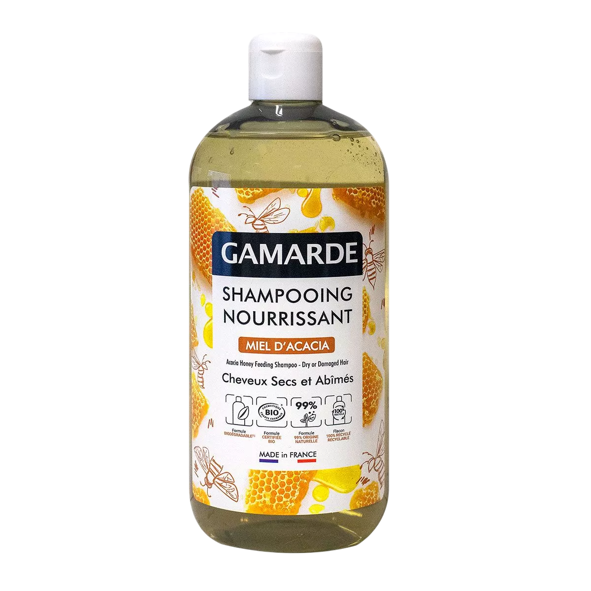 Shampoo nutriente Gamarde Bio Acacia Honey per capelli secchi e danneggiati 500ml