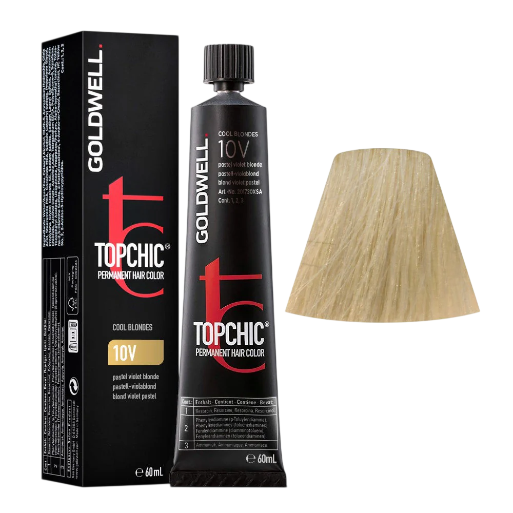 Tintura per capelli permanente Goldwell TopChic 10V Biondo Violetto Pastello 60ml