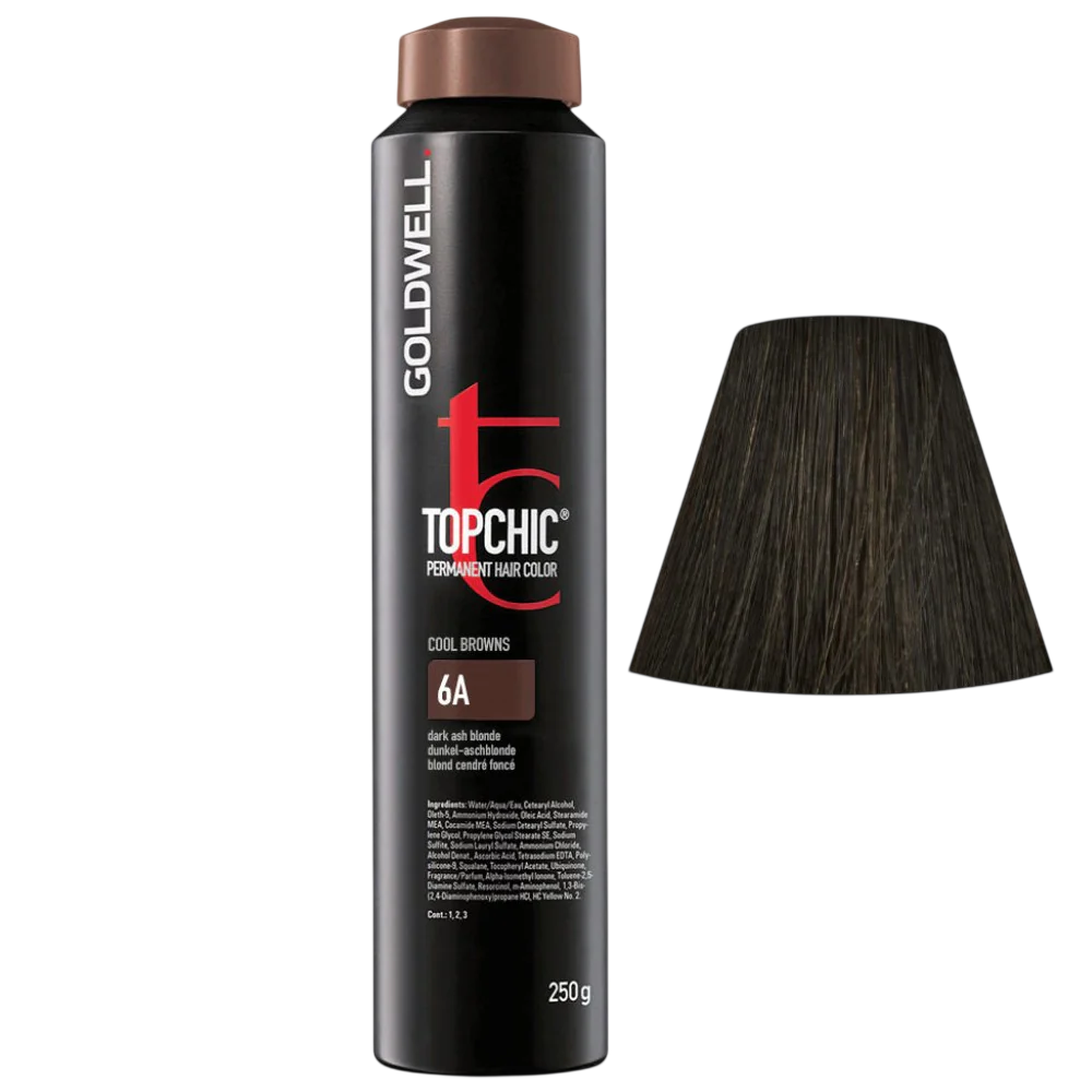 Tintura per capelli permanente Goldwell TopChic 6A Biondo cenere scuro 250ml