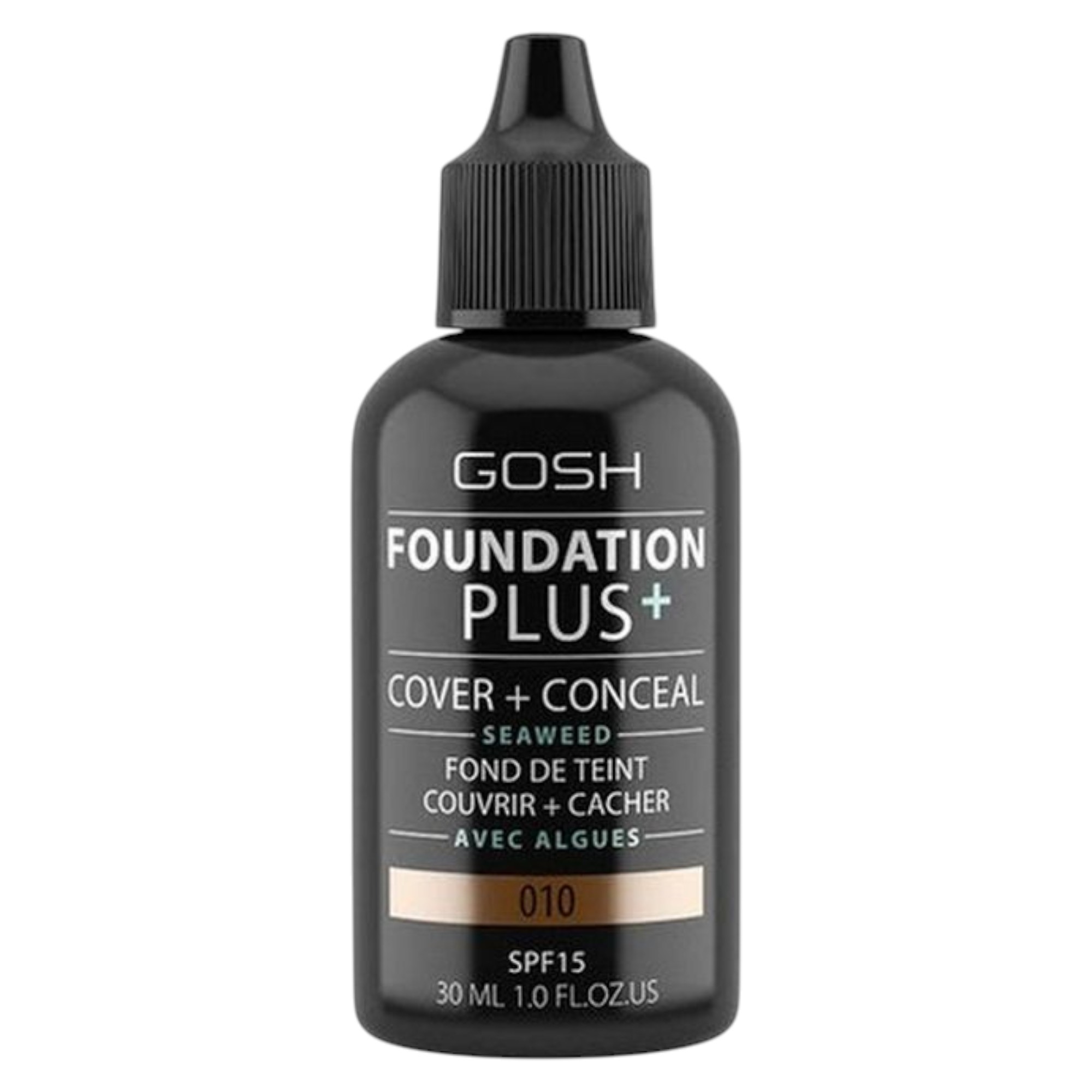 Fondotinta liquido Gosh Foundation Plus+ Cover & Conceal 010 Tan SPF15 30ml