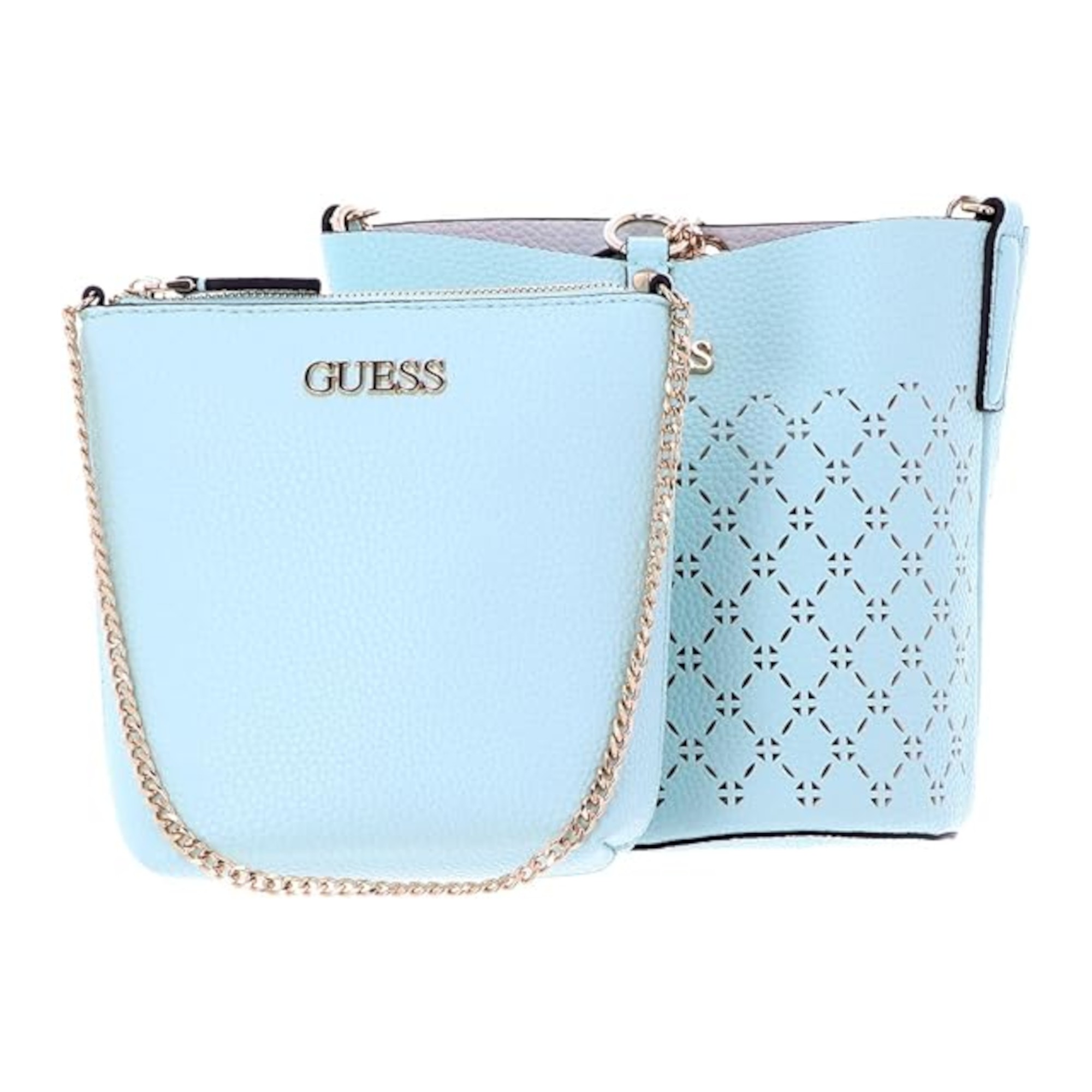 Borsa Guess Amara in pelle sintetica e tessuto modello Surf XG849301 donna 18/21 x 20 x 14 / 14/18 x 175 x 65 cm