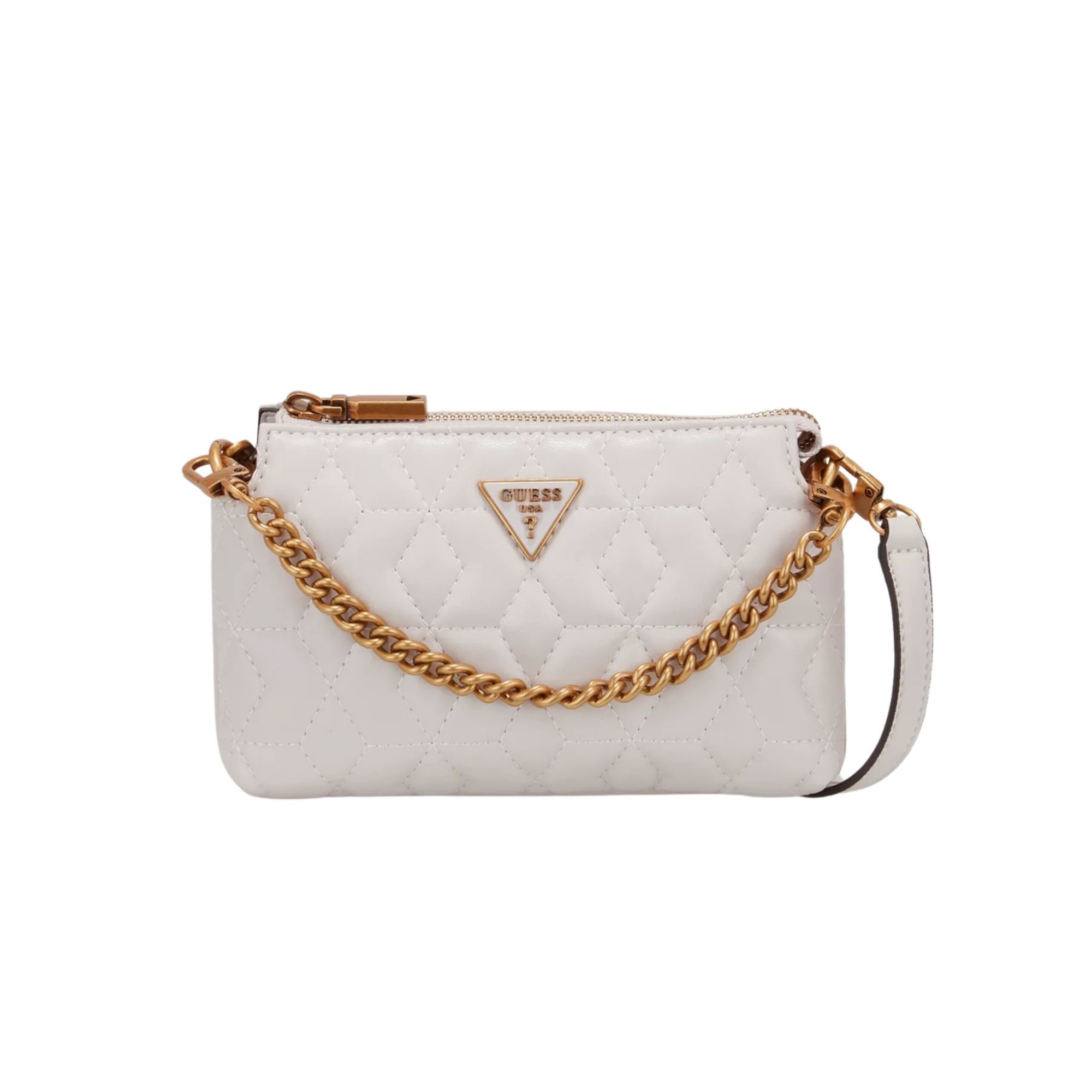 Guess Elenia Mini Borsa a tracolla in tessuto Stone QB867772 donna