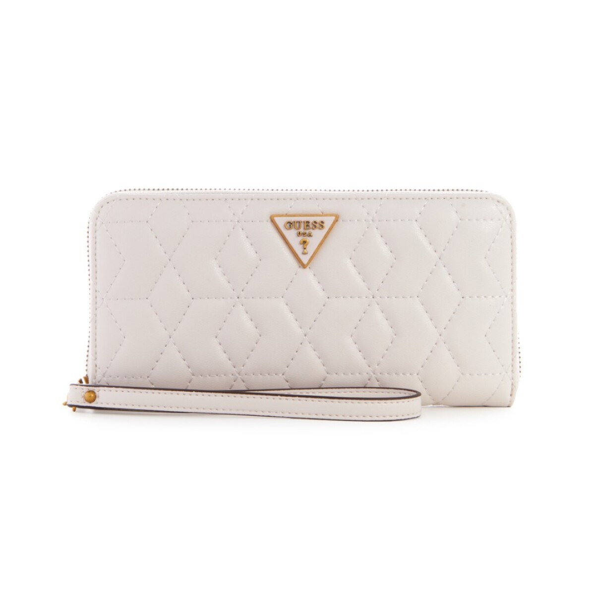 Portafoglio Guess Elenia in tessuto SLG grande con cerniera Stone donna