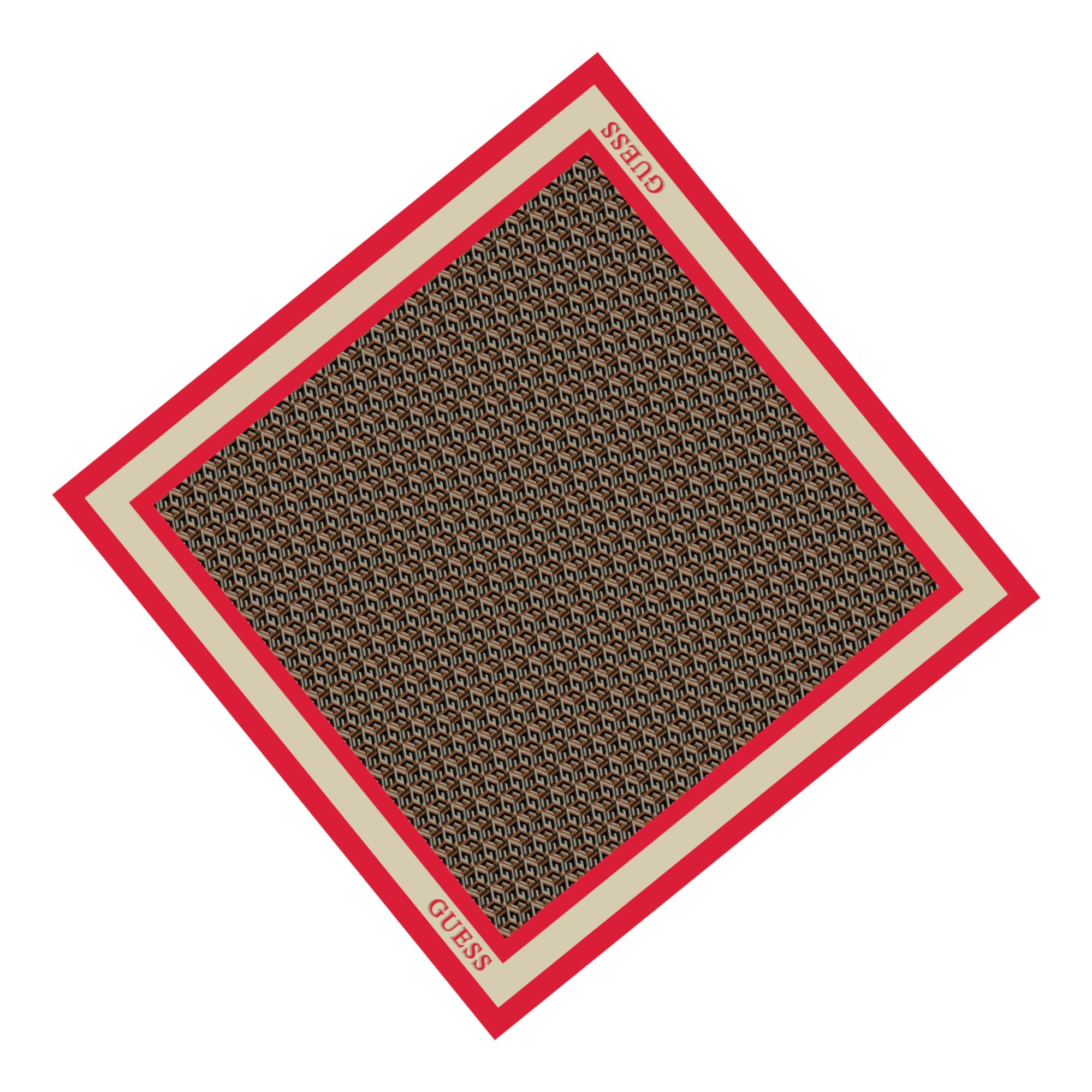 Guess Silvana Tessile Sciarpa Rosso 90x90 donna