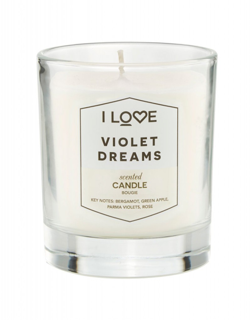 Candela profumata I Love Signature Collection Bergamotto Mela Verde Violette di Parma Rosa 160 g
