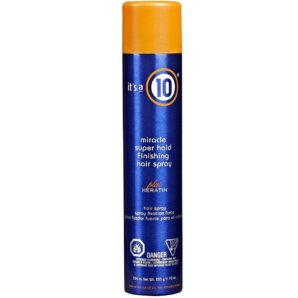 It's a 10 Miracle Super Hold Finishing Spray Plus Keratin Hair Spray Style Extra Strong Hold 334ml