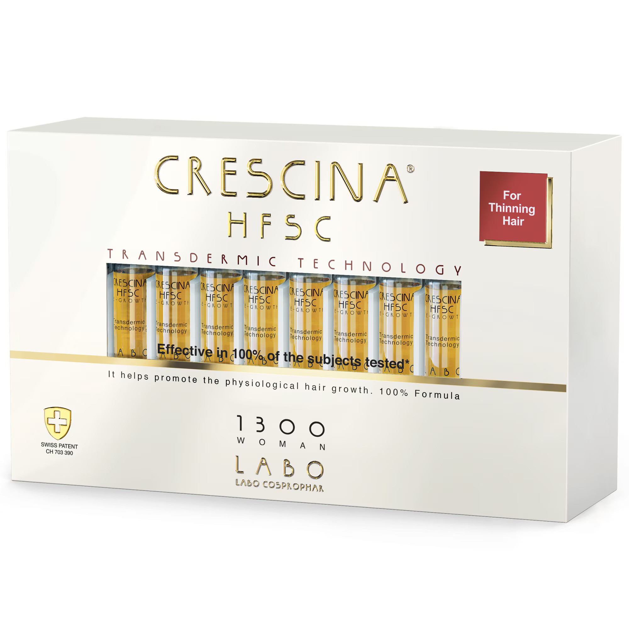 Labo Crescina Transdermic HFSC 1300 Siero Trattamento Stimolante della Crescita in Fiale per Cuoio Capelluto Donna 20 pezzi 35ml