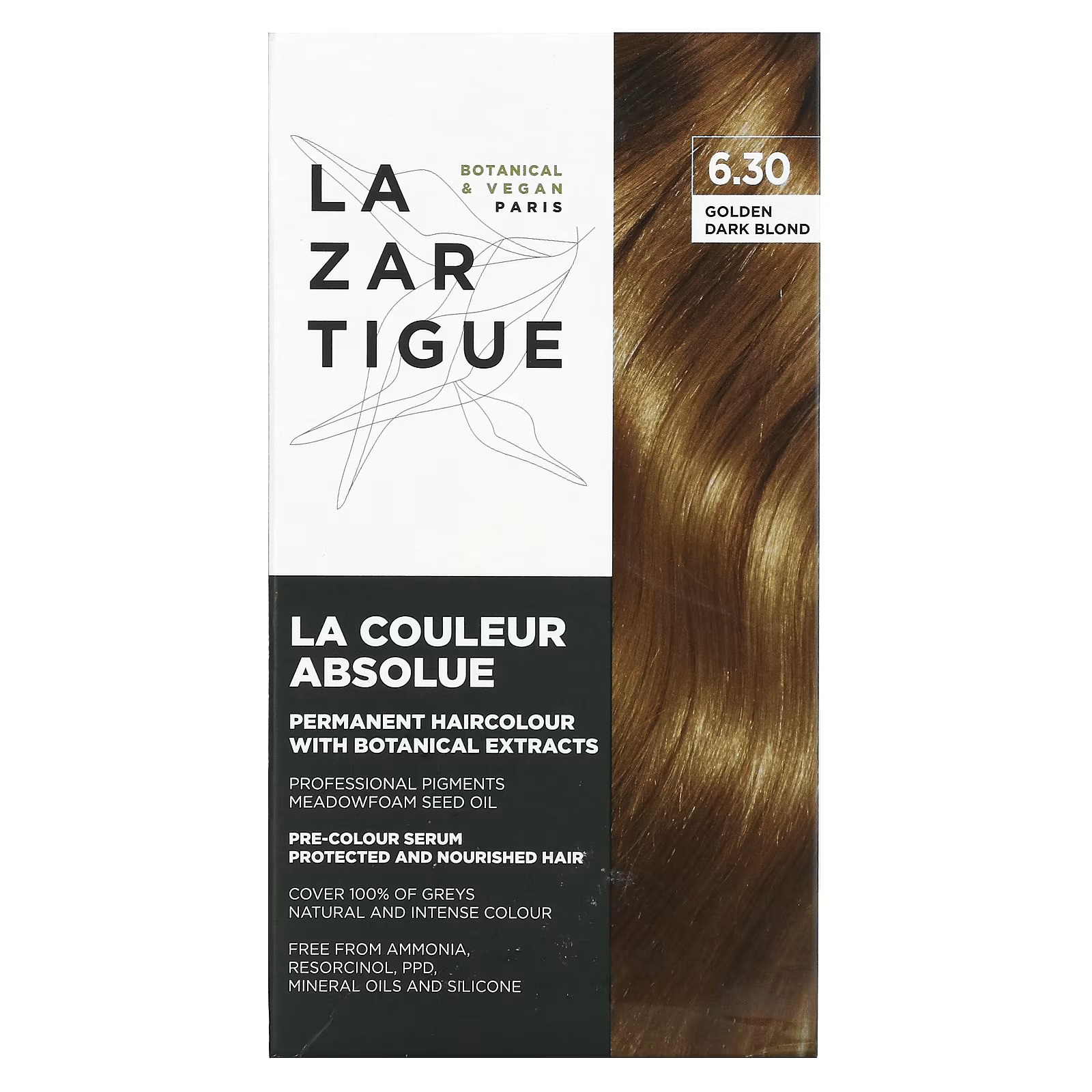 Lazartigue La Couleur Absolue Tintura Permanente Per Capelli 6.30 Biondo Scuro Dorato 143ml