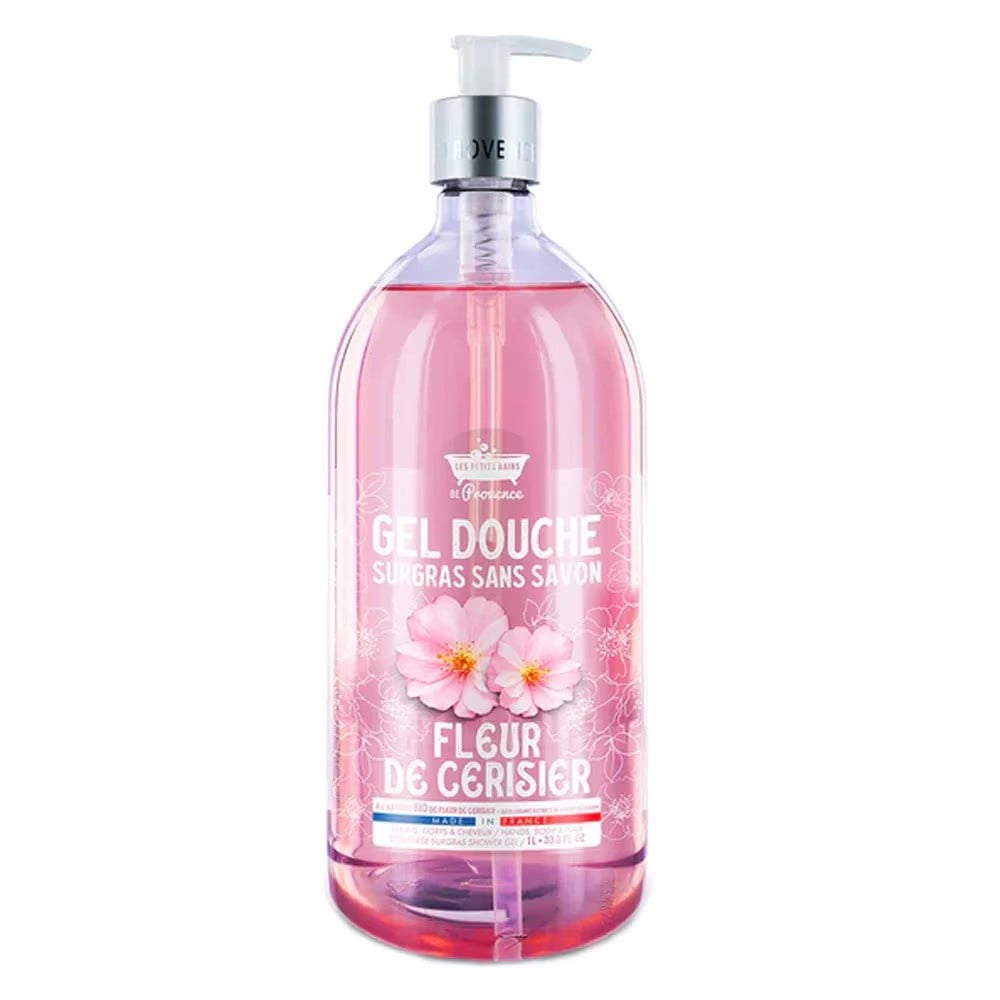 Les Petites Bains de Provence Gel doccia ai fiori di ciliegio per pelli sensibili 1000ml