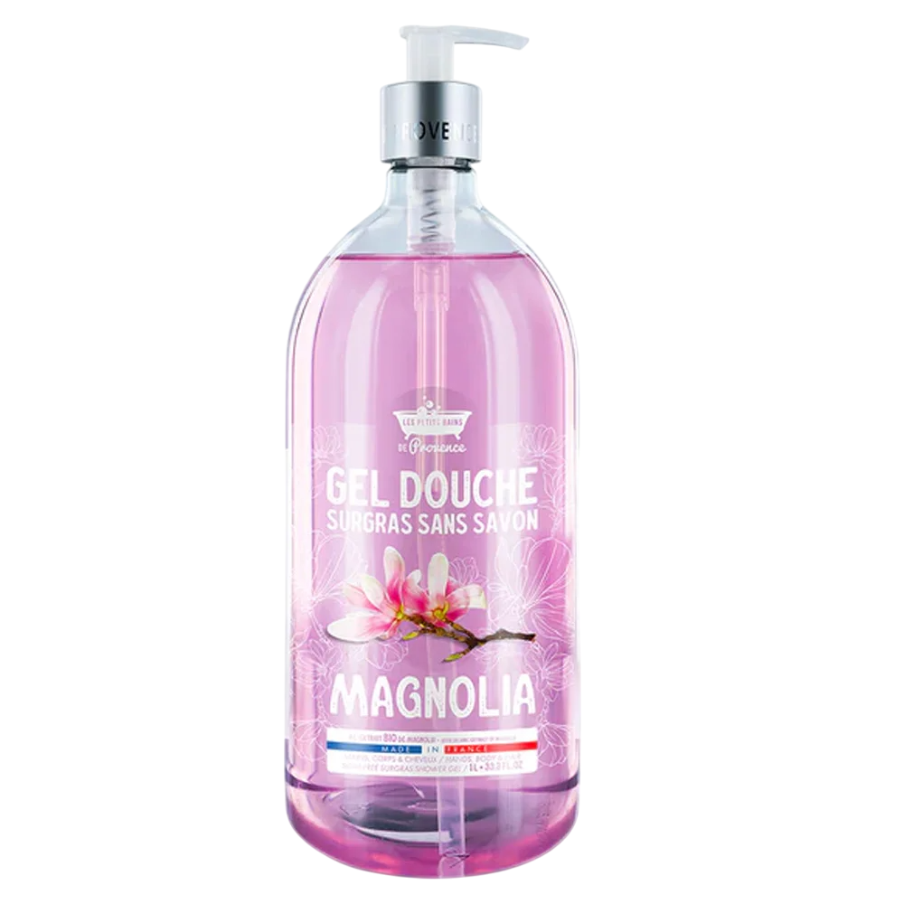 Les Petites Bains de Provence Gel Doccia Magnolia per Corpo Viso e Capelli Per Pelli Sensibili 1000ml