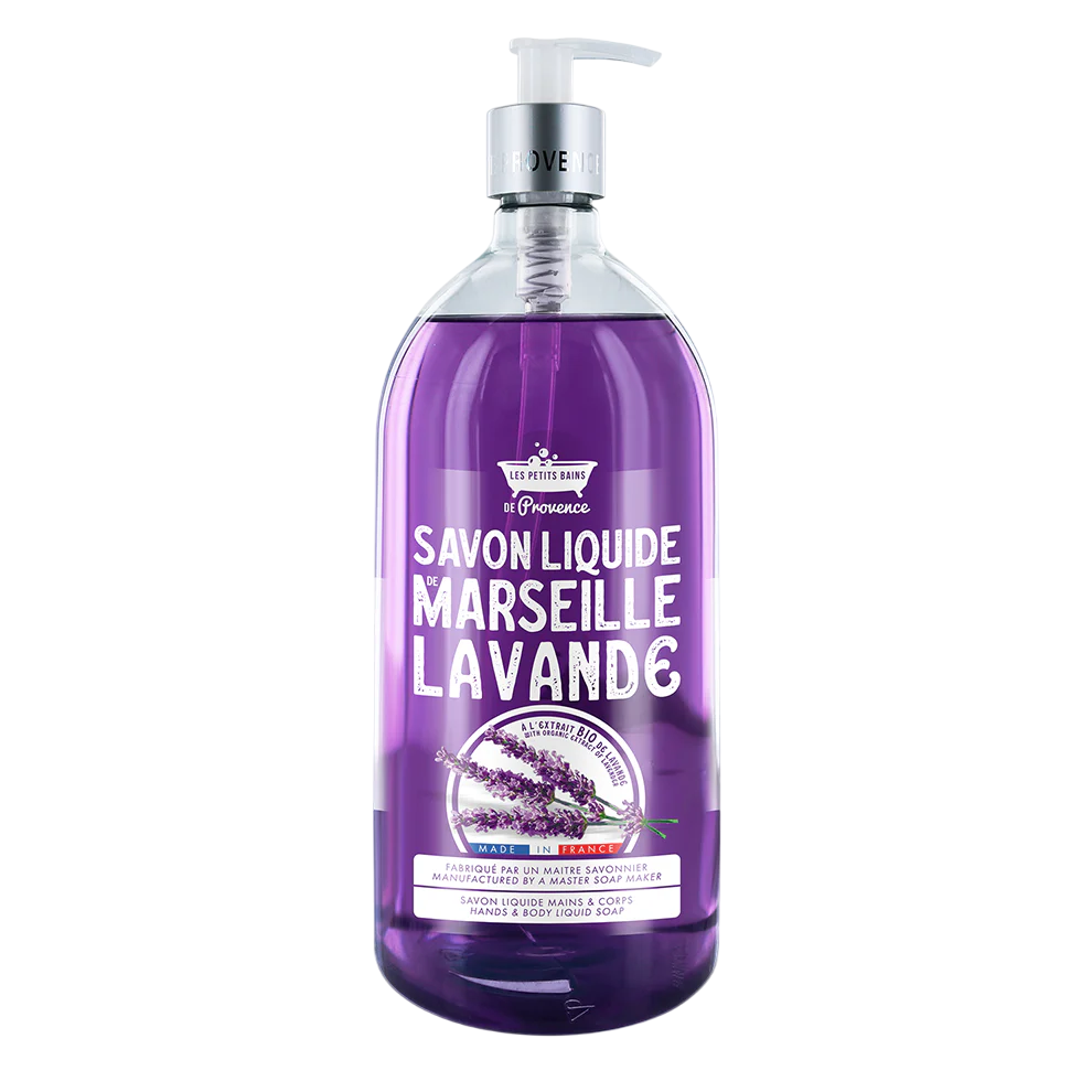 Les Petites Bains de Provence Sapone liquido alla lavanda di Marsiglia per mani e corpo 1000ml