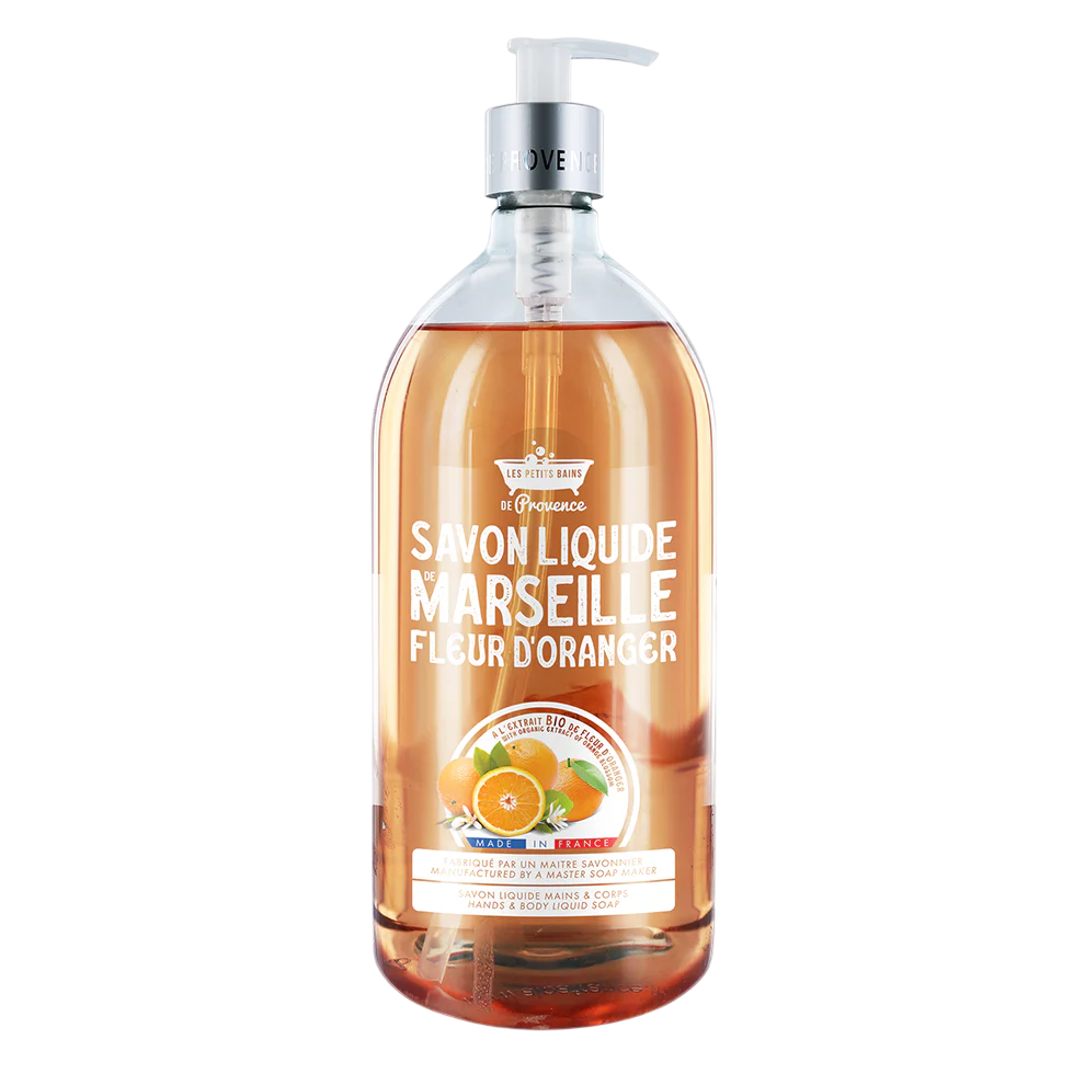 Les Petites Bains de Provence Sapone liquido Marsiglia Orange Blassom per mani e corpo 1000ml