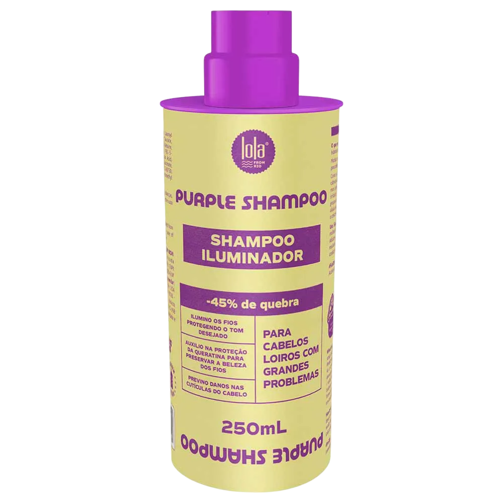 Shampoo viola per capelli Lola Cosmetics che neutralizza i riflessi gialli o arancioni 250ml