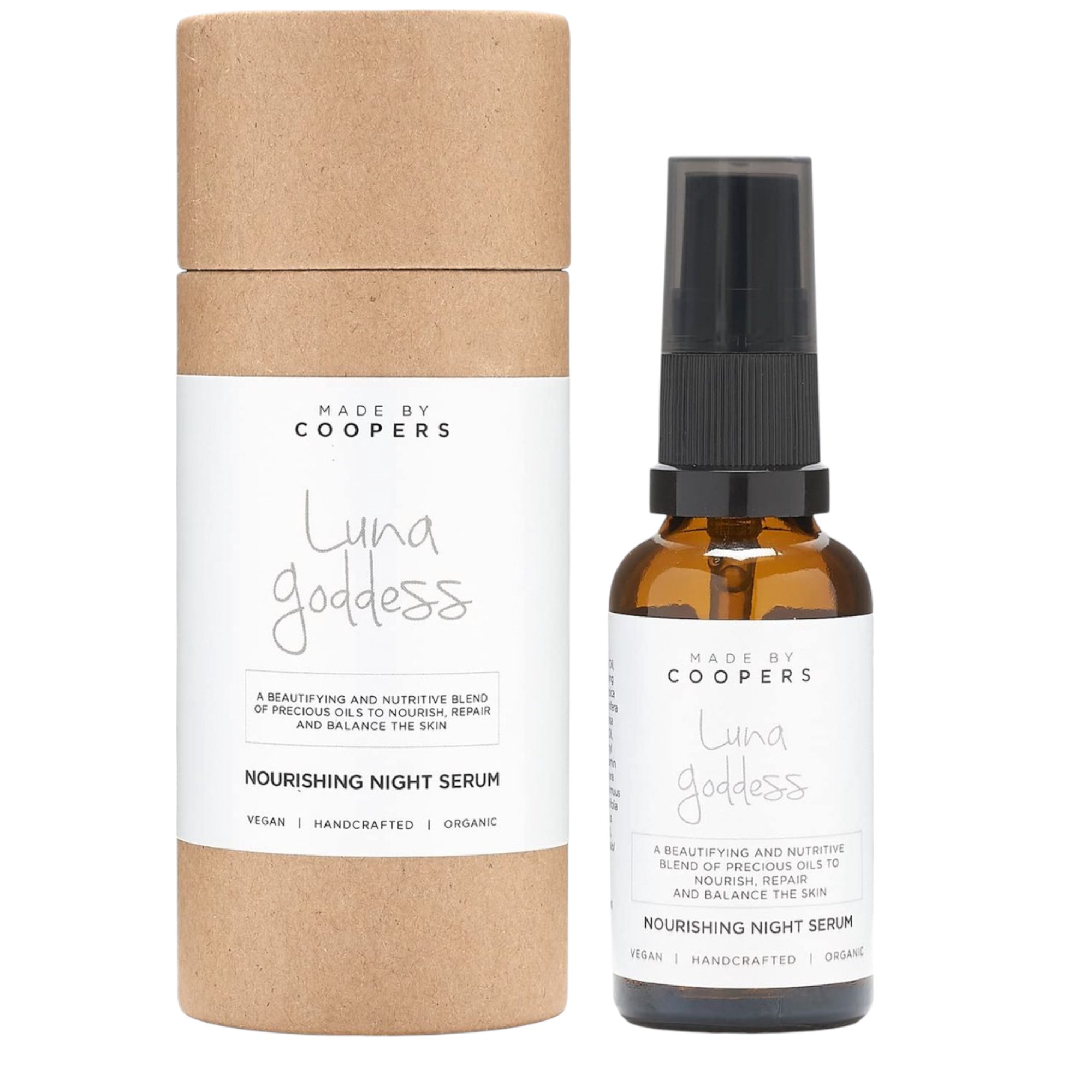 Siero viso nutriente vegano notte Luna Goddess di Made By Coopers 30ml
