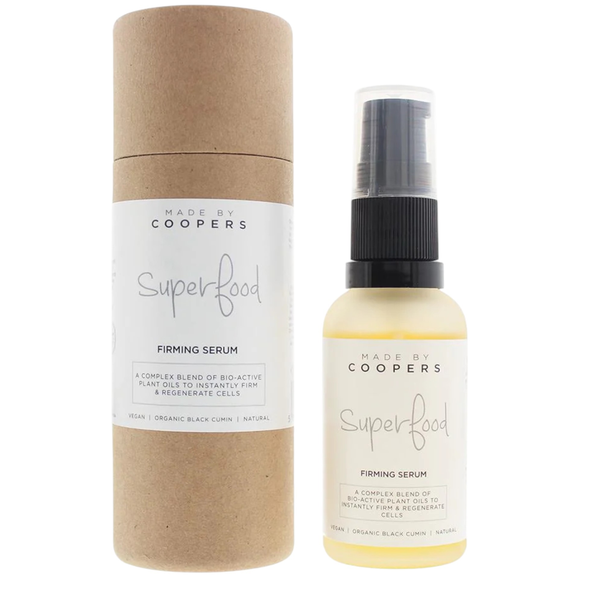 Siero rassodante vegano superfood Made By Coopers per il viso 30ml