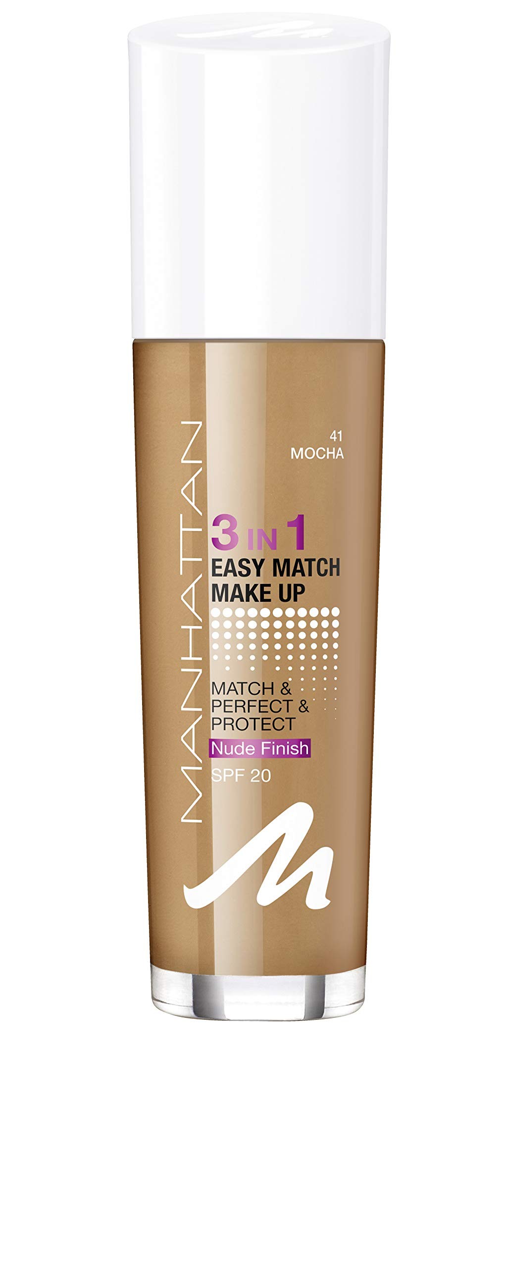 Fondotinta liquido Manhattan Easy Match 3 in 1 41 Mocha SPF 20 30ml