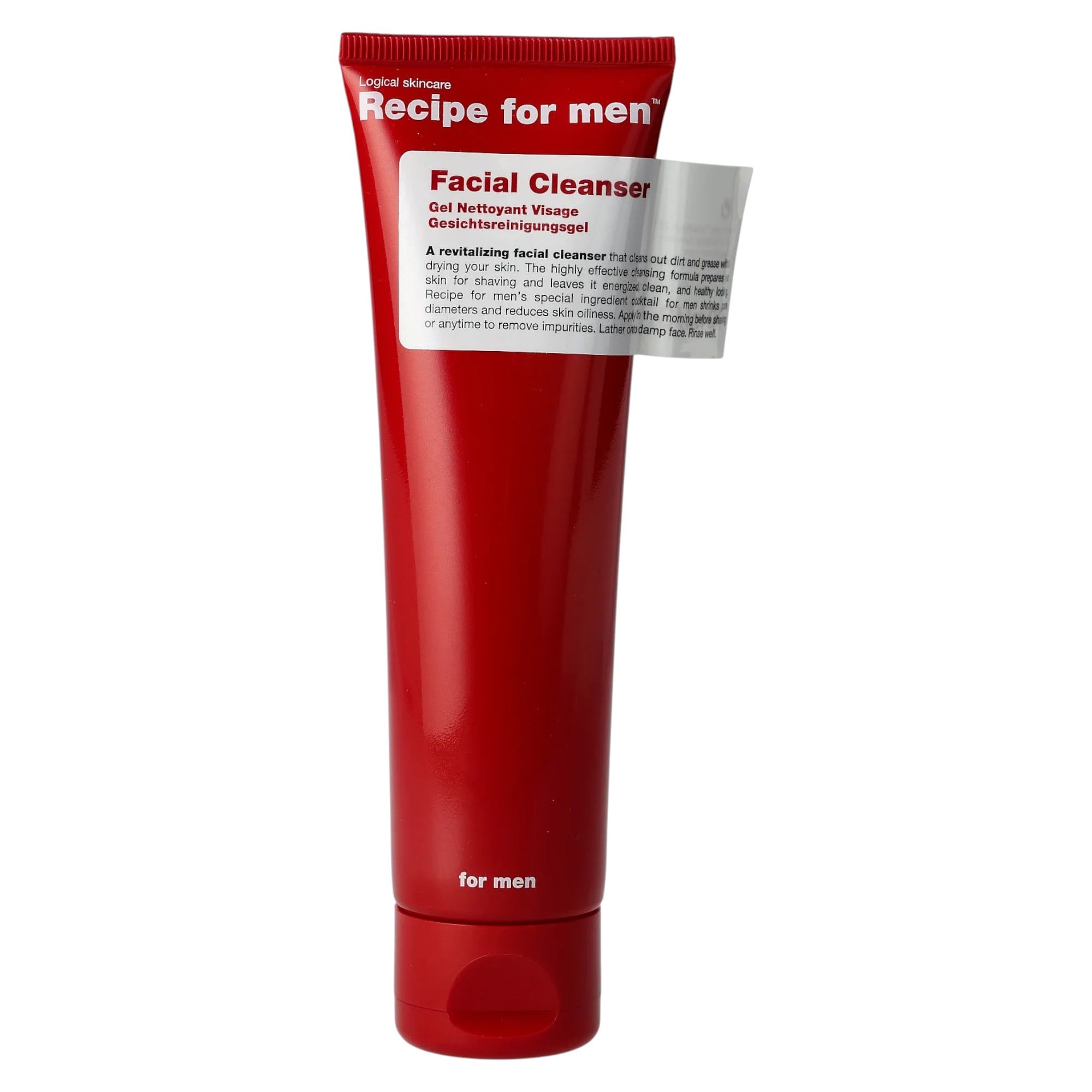 Recipe uomo Detergente Viso Gel Detergente Rivitalizzante per il Viso 100ml