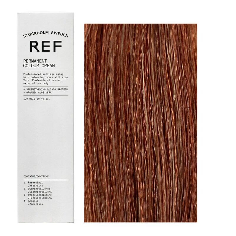 Ref Stockholm Tintura per capelli permanente vegana 7.43 Biondo rame dorato 100ml