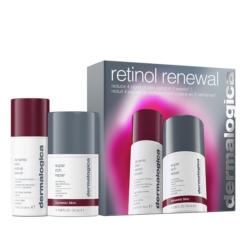 Kit Rinnovamento Retinolo Dermalogica: Siero Viso Antirughe Dynamic Skin al Retinolo 30ml + Crema Viso Antietà Dynamic Skin 50ml