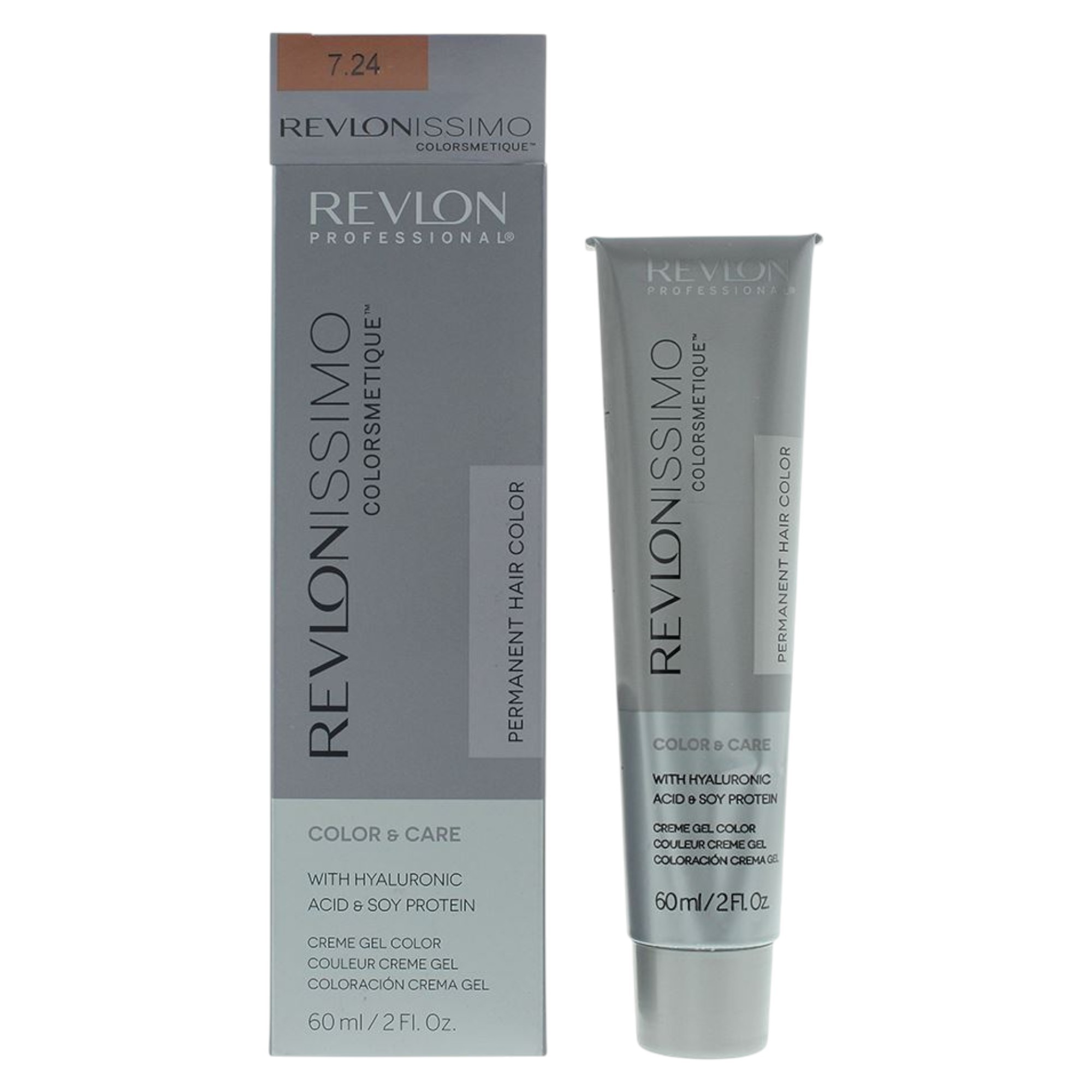 Tintura per capelli permanente Revlon Revlonissimo Colorsmetique 7.24 Biondo Rame Perla 60ml
