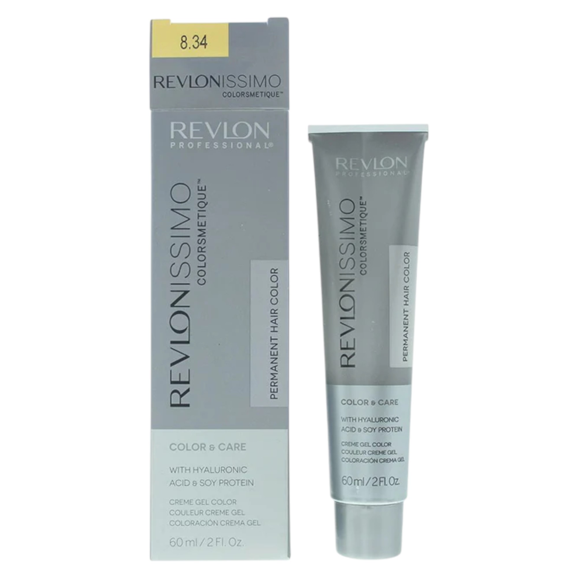 Tintura per capelli permanente Revlon Revlonissimo Colorsmetique 8.34 Biondo Rame Chiaro Dorato 60ml