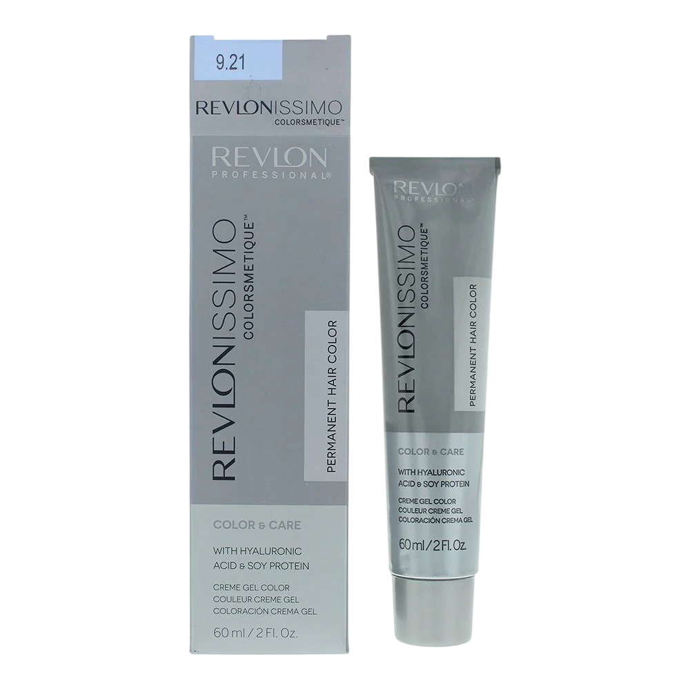 Tintura per capelli permanente Revlon Revlonissimo Colorsmetique 9.21 Biondo cenere iridescente chiarissimo 60ml