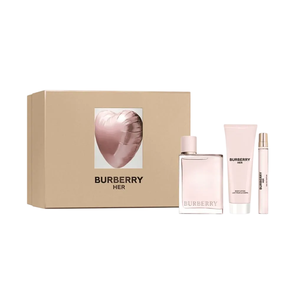 Cofanetto Burberry: Her Eau De Parfum donna 100ml + Her Eau De Parfum donna 10ml + Her Moisturizing Body Lotion 75ml