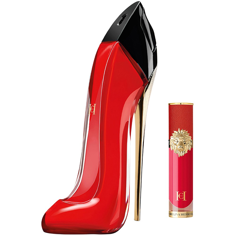 Set Carolina Herrera: Very Good Girl Eau De Parfum donna 80ml + The Lip Liquid Rossetto Liquido 210 5ml