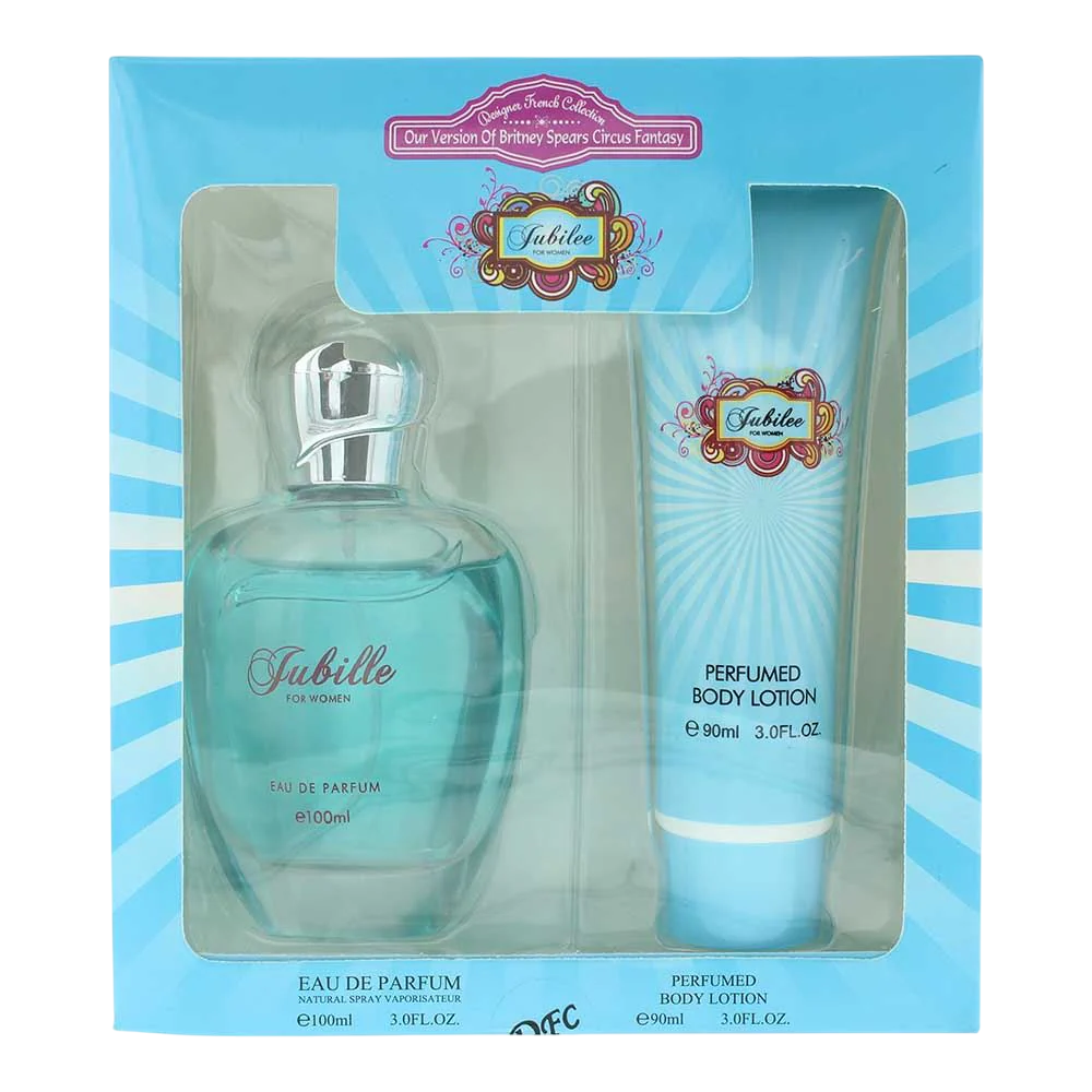 Set Designer francese: Jubilee Eau De Parfum donna 100ml + Jubilee Hydrates Body Lotion 90ml