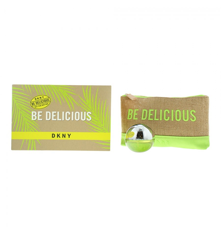Set Dkny: Pochette in tessuto Be Delicious GWP + Eau de Parfum Be Delicious donna 30ml