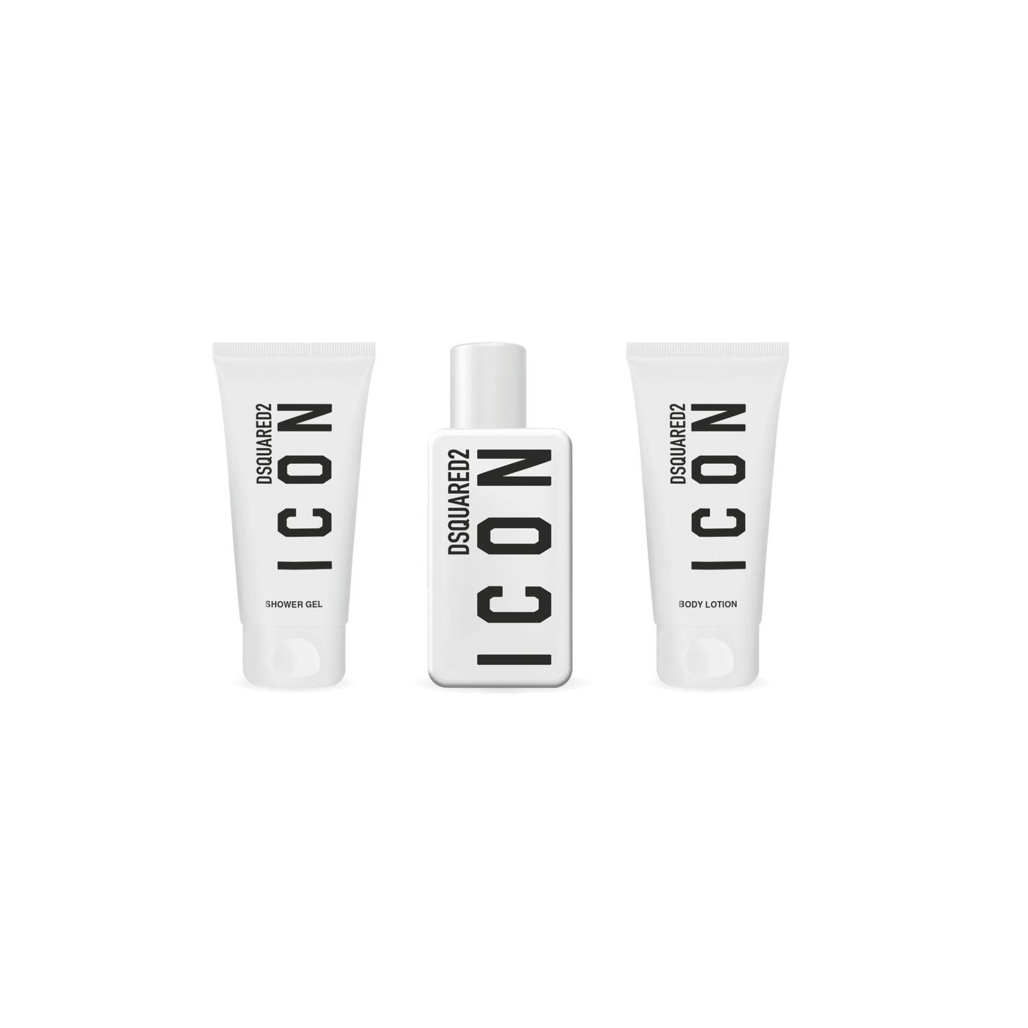 Set Dsquared 2: Icon Eau De Parfum donna 50ml + Icon Gel Doccia Tutti i Tipi di Pelle 50ml + Icon Lozione Corpo Idratante 50ml