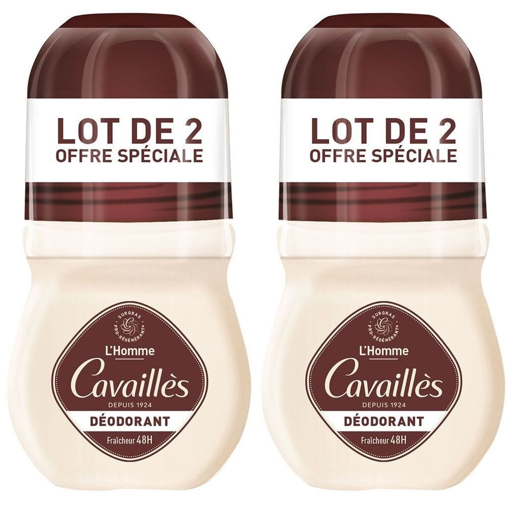 Set Duo Roge Cavailles L'Homme Deodorante Roll-On 48h Protezione uomo 2 pezzi 50ml
