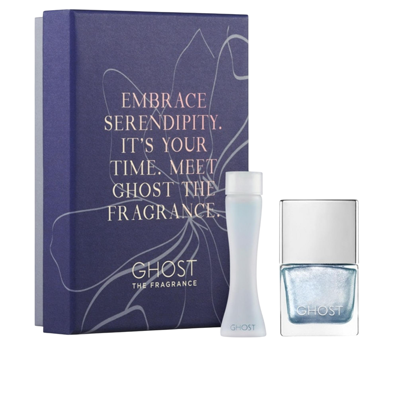 Set Ghost: Eau de Toilette da donna 5ml + Smalto Ghost blu metallizzato 10ml