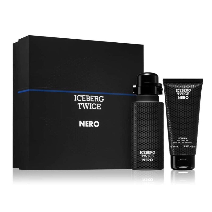 Set Iceberg: Twice Nero Eau De Toilette uomo 125ml + Twice Nero Shower Gel All Over The Body 100ml