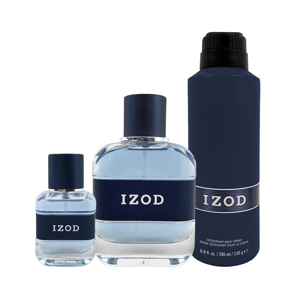 Set Izod: Classic Eau De Toilette uomo 100ml + Classic Eau De Toilette uomo 15ml + Classic Deodorante Spray uomo 200ml