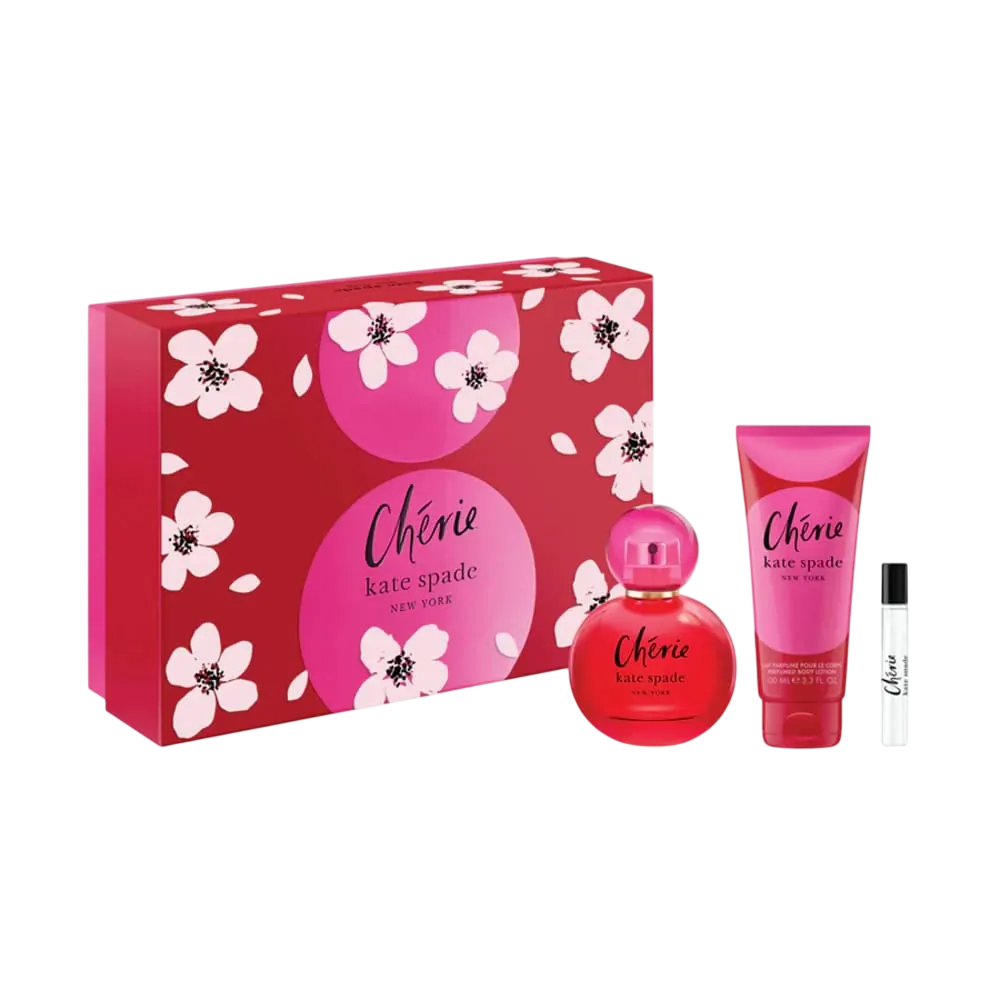 Cofanetto Kate Spade: Cherie Eau De Parfum donna 100ml + Cherie Eau De Parfum donna 75ml + Cherie Lozione Corpo Idratante 100ml