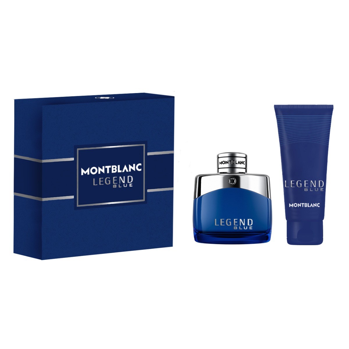 Set Montblanc: Legend Blue Eau De Parfum uomo 50ml + Legend Blue Gel Doccia Detergente Corpo Per Tutti i Tipi di Pelle 100ml